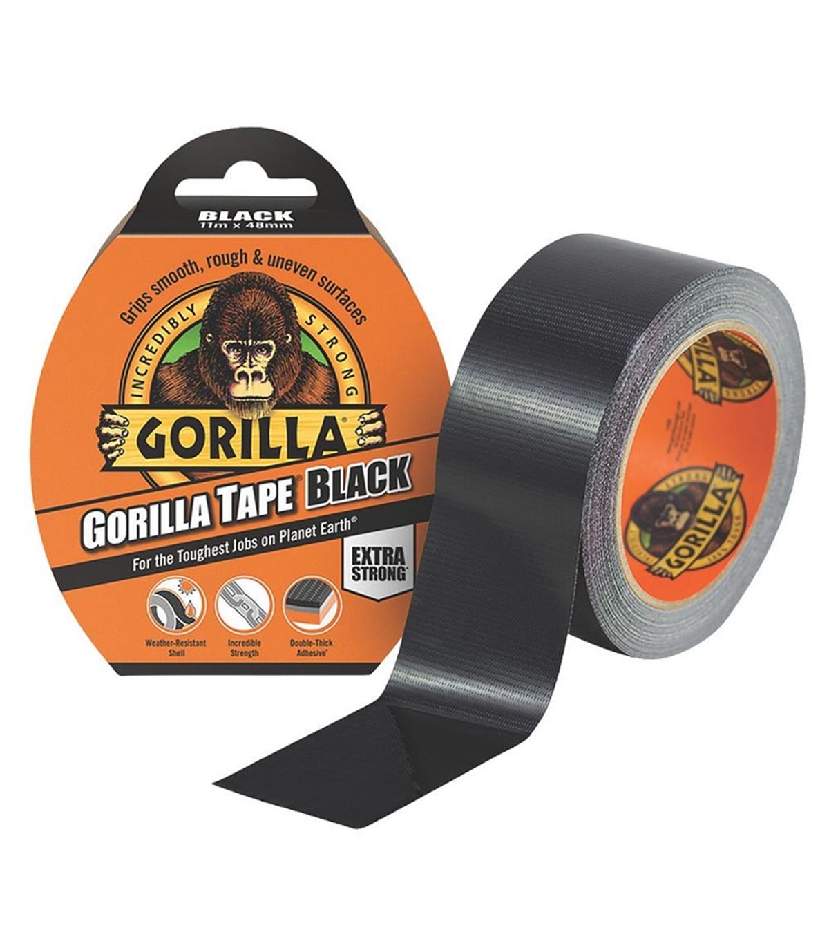 Cinta adhesiva negra para conductos Gorilla®, 2 x 35 yardas, 17 mil de  grosor