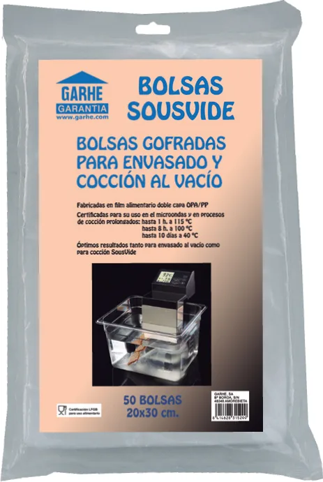 Paquete 50 Bolsas Gofrada Cocción Envasado Al Vacio 30x40cm — foto principal