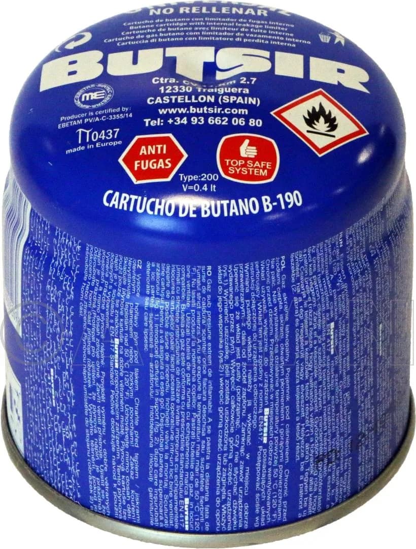Cartucho Gas 190 G con Valvula Butsir — foto principal