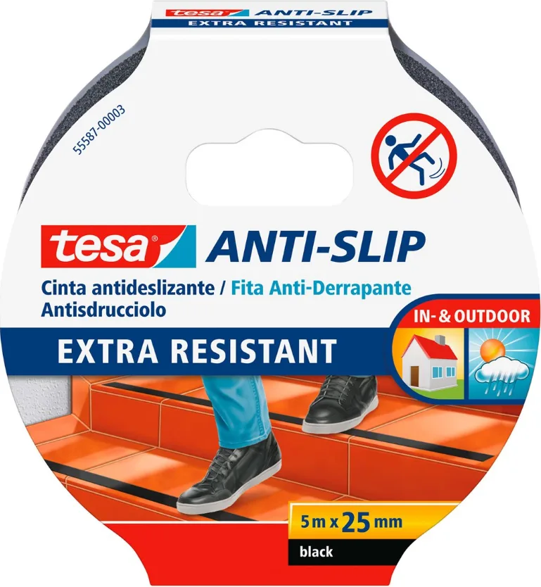 Cinta Antideslizante Tesa Negra 25mm 5 Metros — foto principal