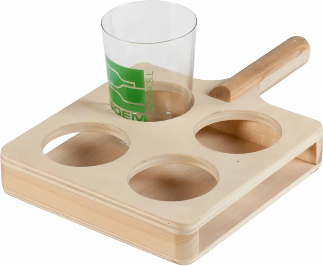 Raqueta de Madera Escanciar 4 Vasos Coem — foto principal