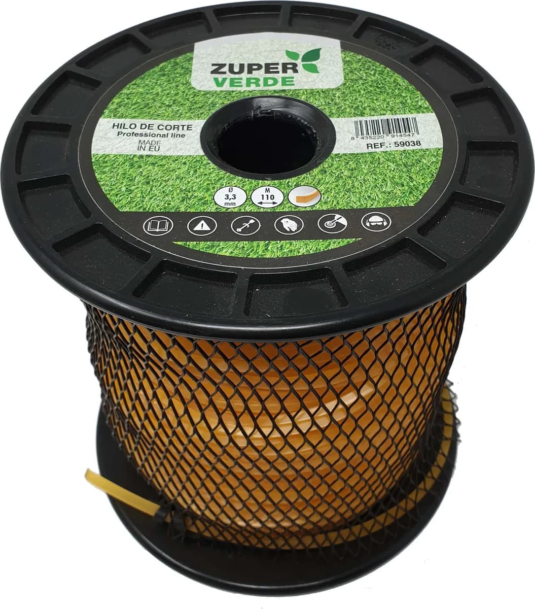 Hilo Desbrozadora Profesional Zuperverde Nylon Cuadrado 3.3mmx110m Amarillo — foto principal