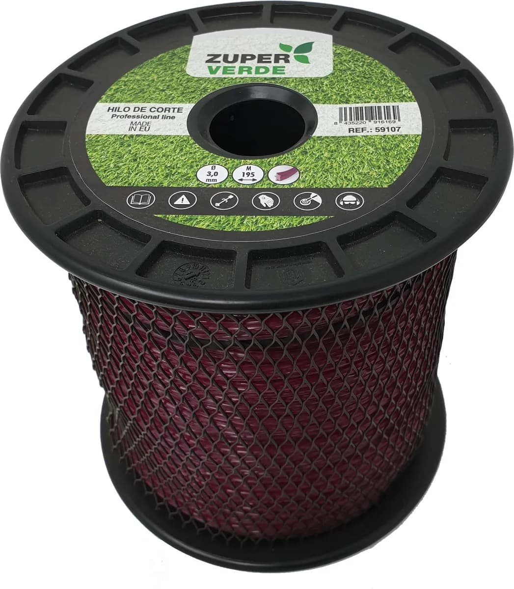 Hilo Desbrozadora Profesional Zuperverde Nylon Estrella 3mmx195m Granate — foto principal