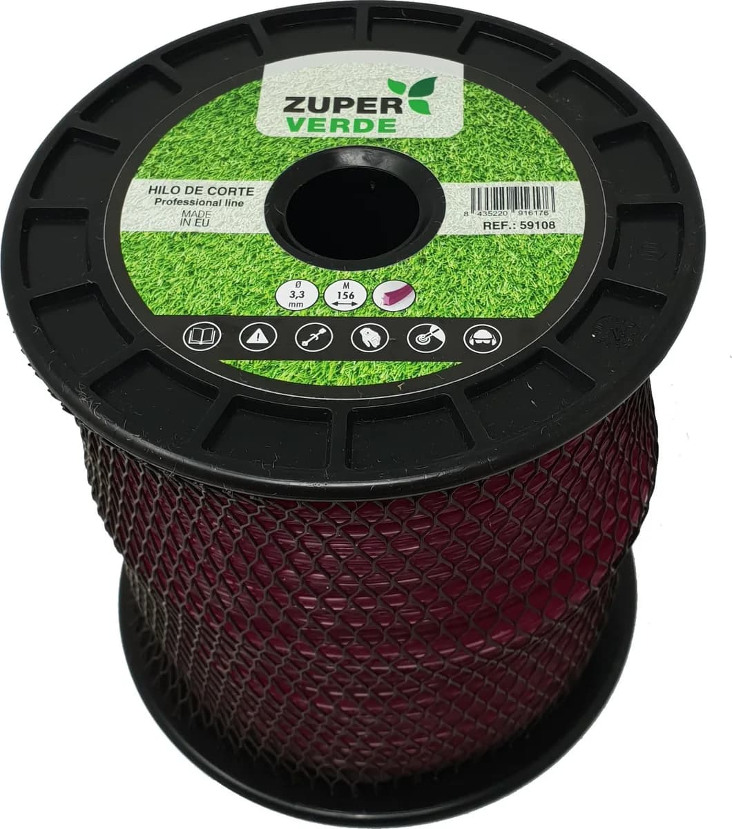 Hilo Desbrozadora Profesional Zuperverde Nylon Estrella 3.3mmx156m Granate — foto principal
