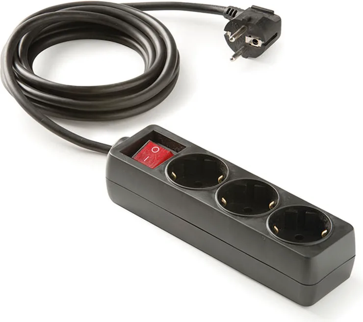 Base Multiple Regleta con Interruptor 3 Tomas 1,5 m Negro — foto principal