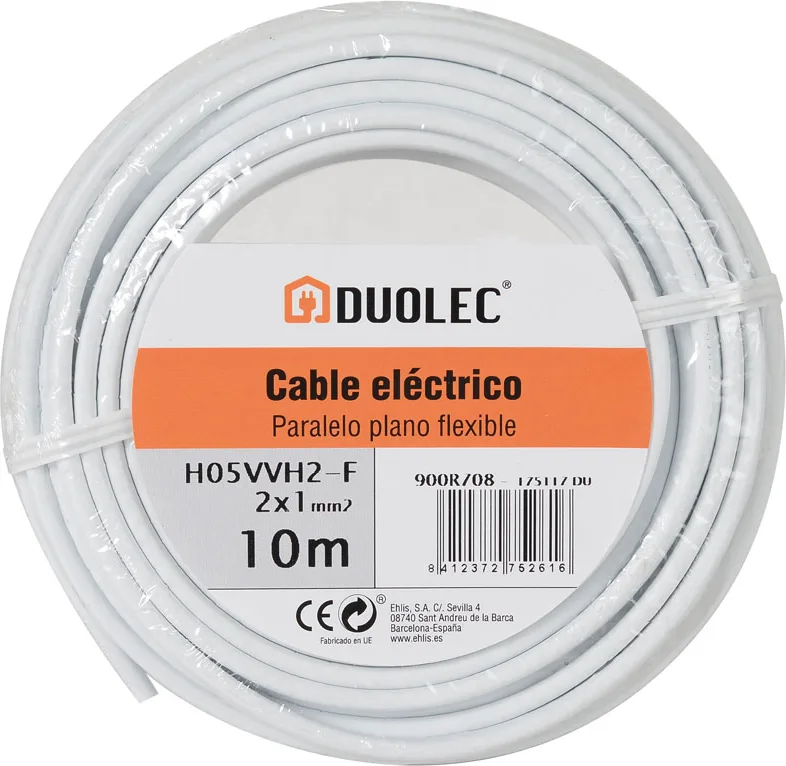 Cable Electrico Paralelo 2x1 10m Blanco Duolec — foto principal