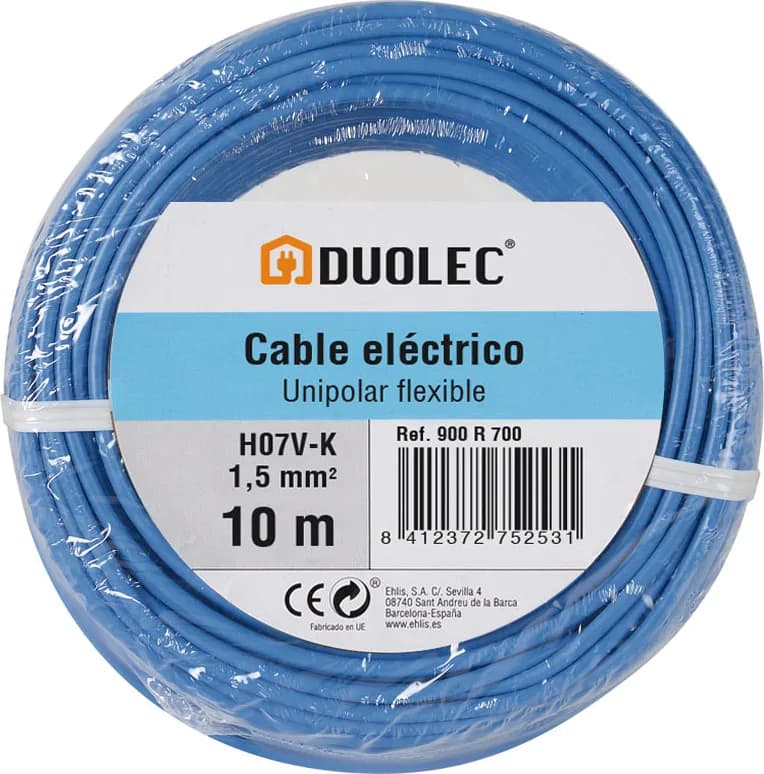 Cable Electrico 1,5 mm X10m Azul Duolec — foto principal