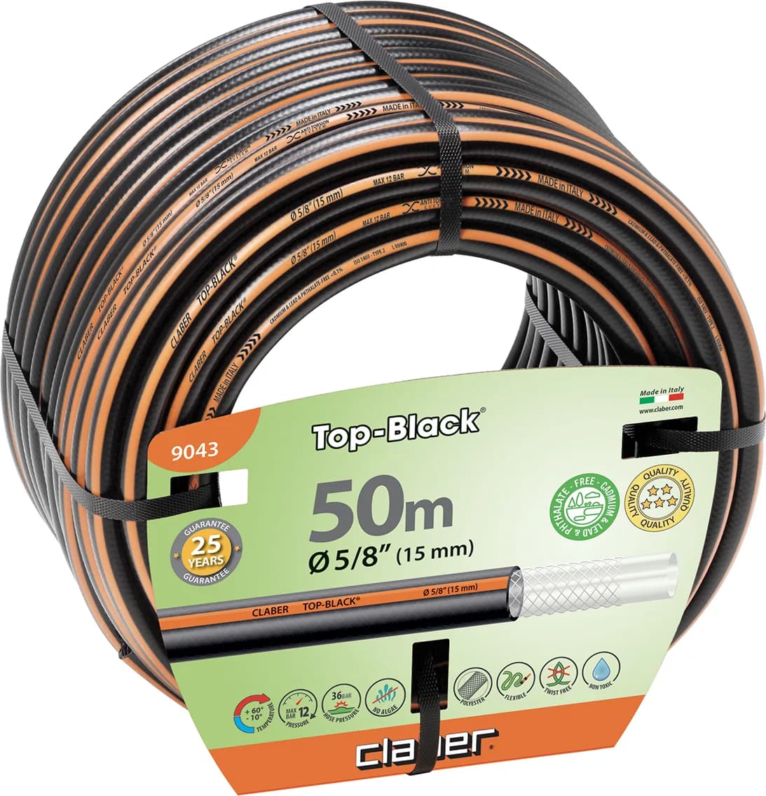 Manguera Riego Claber Top Black 50 metros 5/8" — foto principal