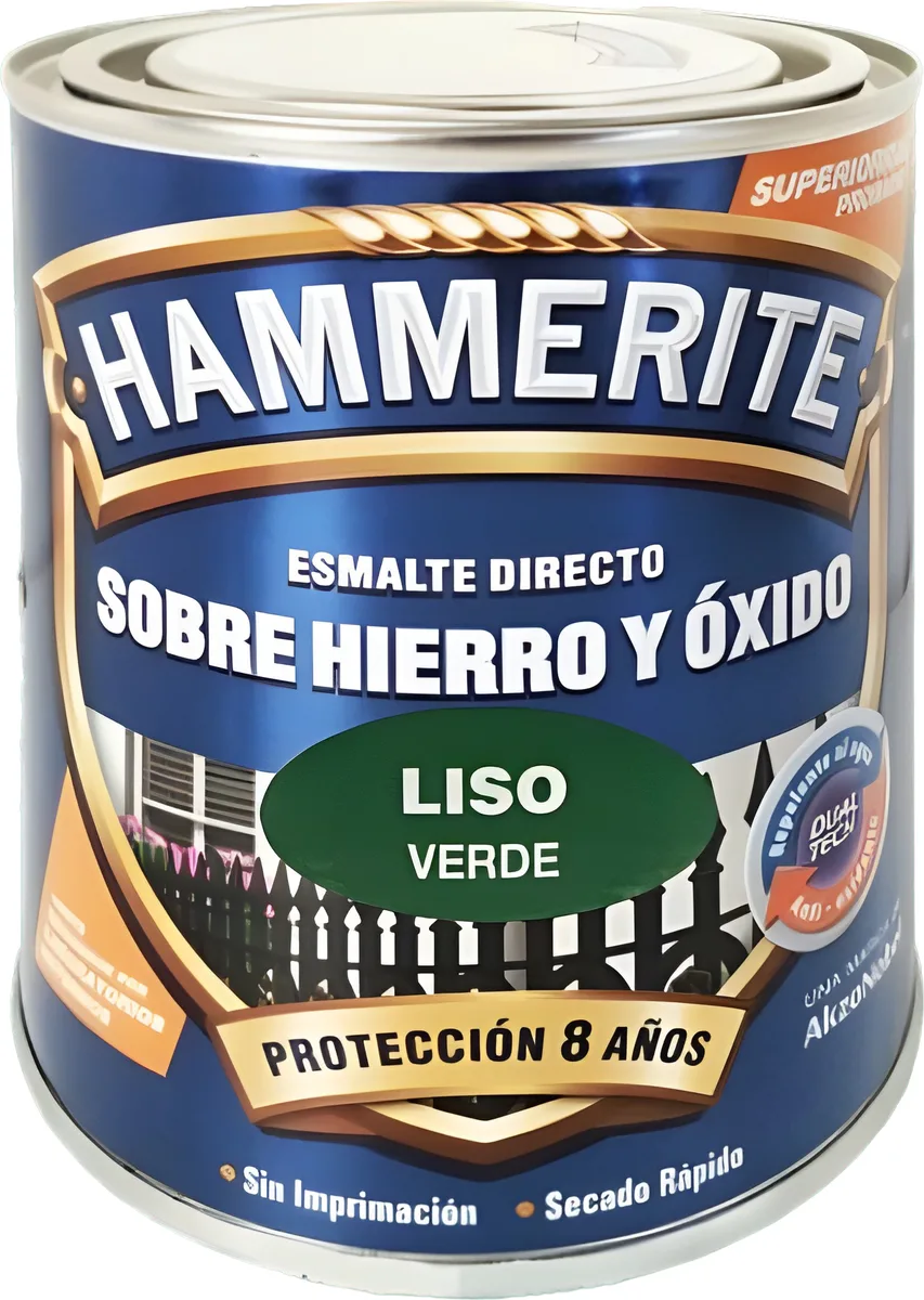 Esmalte Metalico Directo Hammerite Liso Brillo Verde 750ml — foto principal