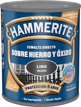 Esmalte Metalico Directo Hammerite Liso Brillo Negro 2.5l — foto principal