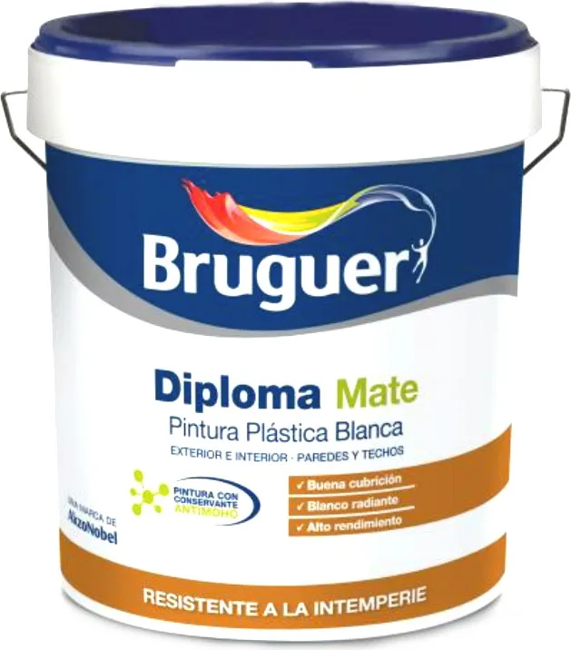 Pintura Plastica Diploma Blanco Antimoho Mate Bruguer 4l — foto principal
