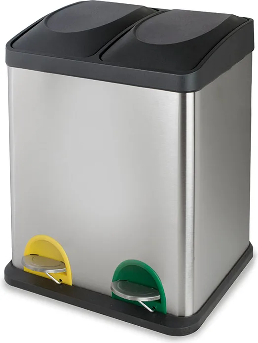 Cubo Pedal Ecologico Doble Cromado Habitex — foto principal