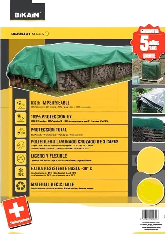 Lona Protectora Universal Bikain 90gsm 2x3metros verde — foto principal