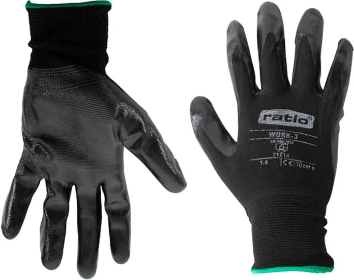 Guante Nylon Recubierto Nitrilo Negro Work3 Talla 10 — foto principal