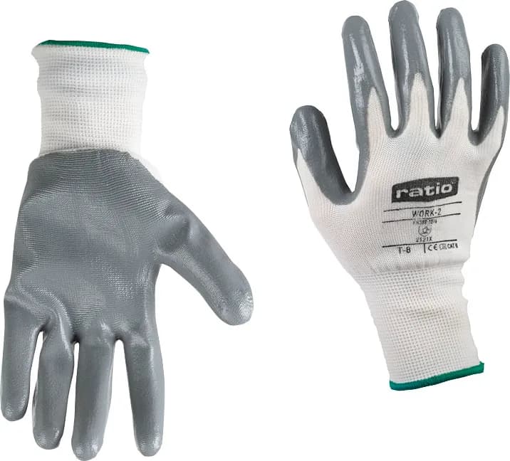 Guante Nylon Recubierto Nitrilo Gris Work 2 Talla 10 — foto principal