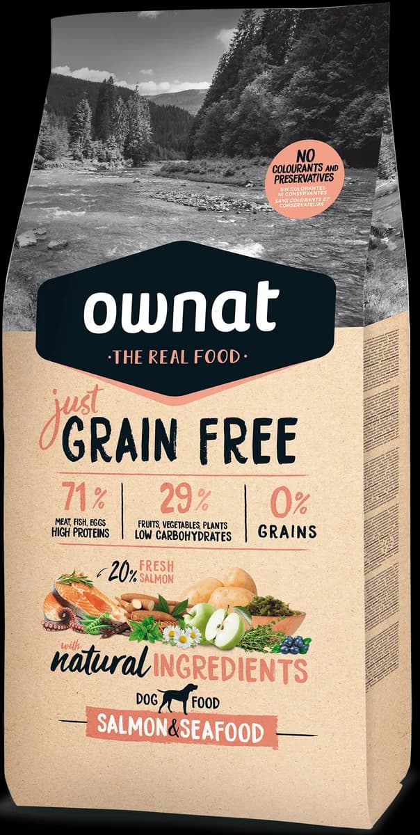 Pienso Perros Ownat Just Grain Free Salmon y Marisco 3 kg — foto principal