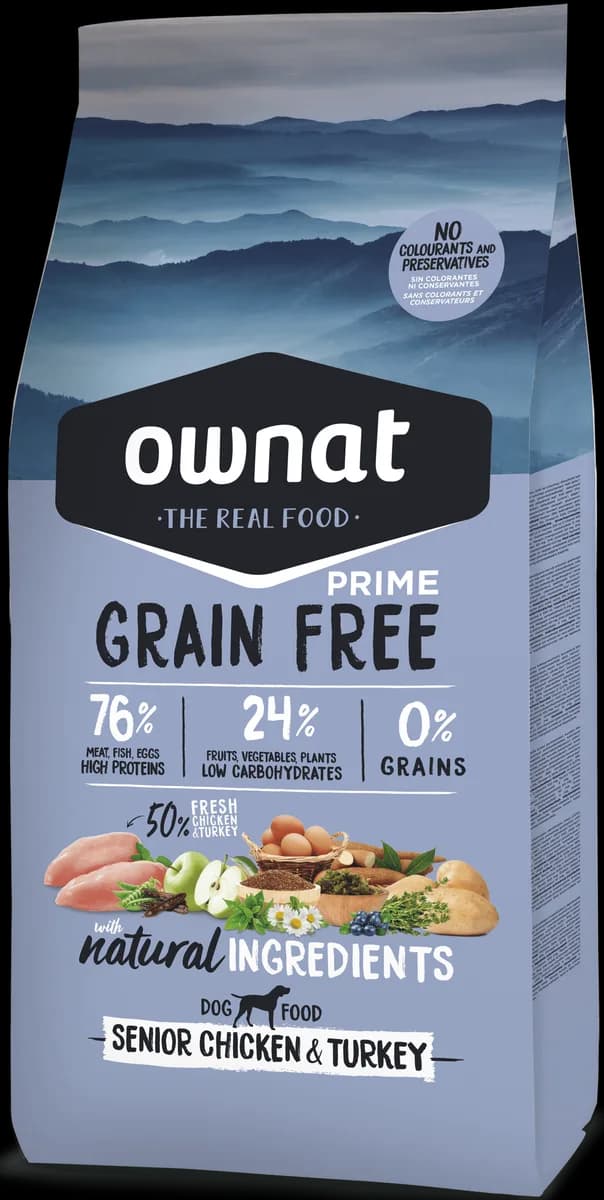 Pienso Perros Ownat Grain Free Prime Senior Pollo y Pavo 3 kg — foto principal