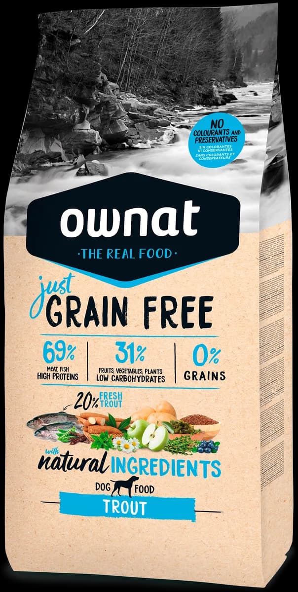 Pienso Perros Ownat Just Grain Free Adult Trucha 14 kg — foto principal
