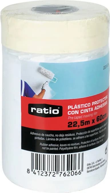 Cinta Adhesiva de Pintor Ratio Plástico Protector 60cm X22,5 m — foto principal