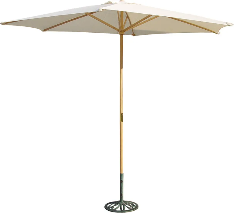 Parasol de Madera Natural con Toldo de 3 metros — foto principal