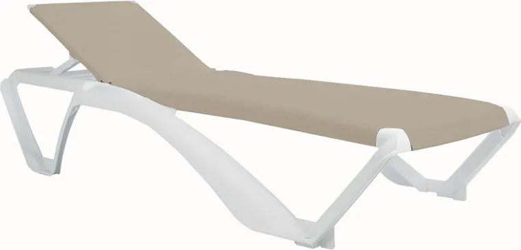 Tumbona Acqua 73x190x35 Blanca/arena — foto principal