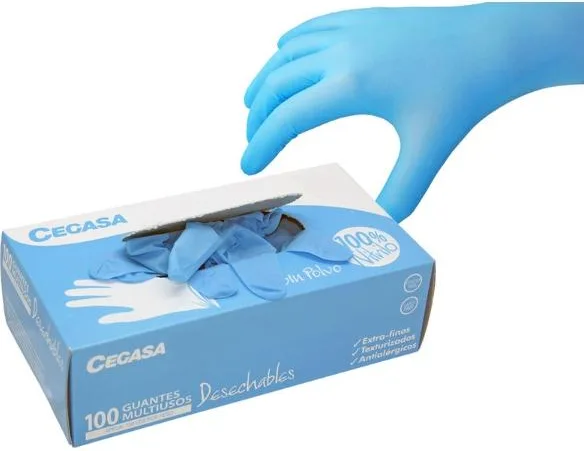 Guantes Cegasa Nitrilo Azul Talla T8-8,5 100 Uds — foto principal