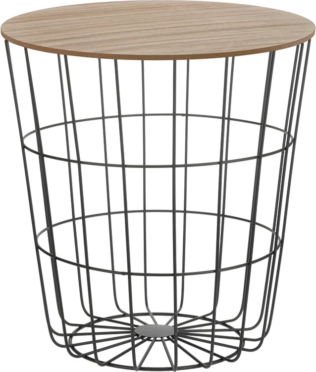 Mesa Auxiliar Redonda Madera/Acero Ø 39xh41 cm — foto principal