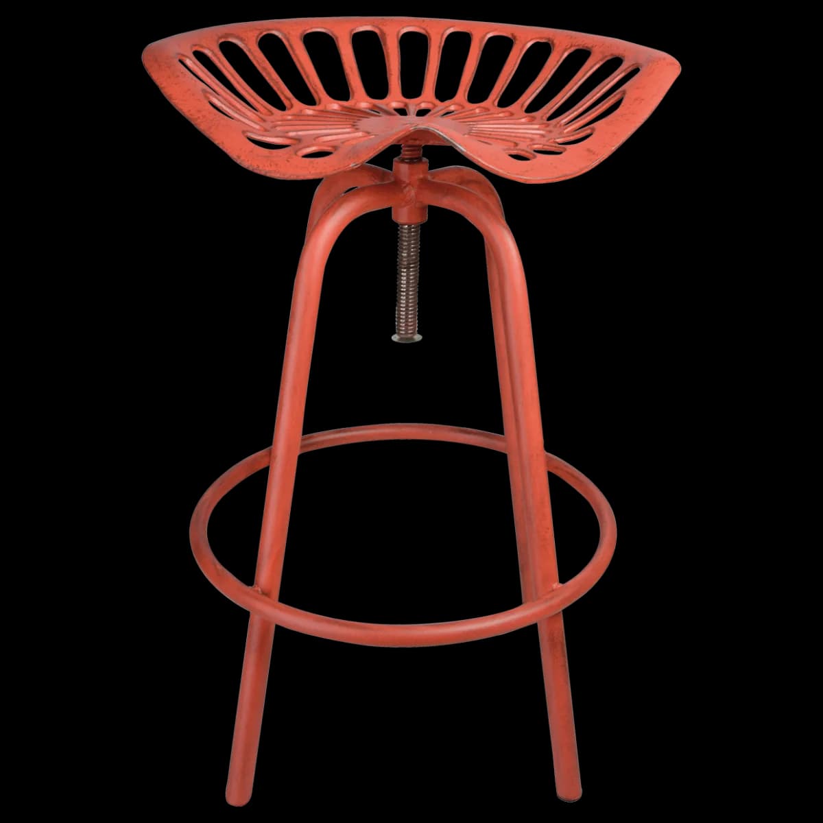 Taburete Diseño Tractor Rojo Acero — foto principal