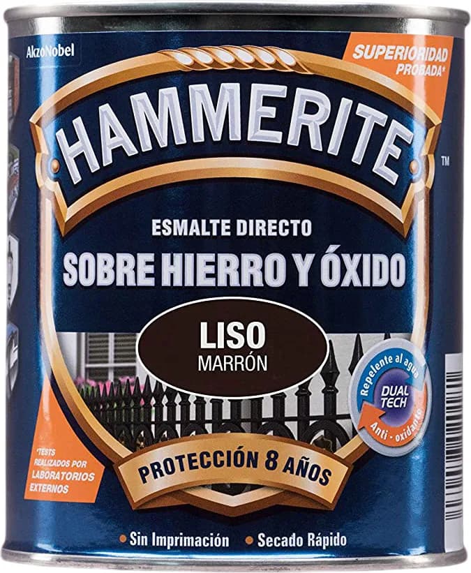 Esmalte Metalico Directo Hammerite Liso Brillo Marron 250ml — foto principal