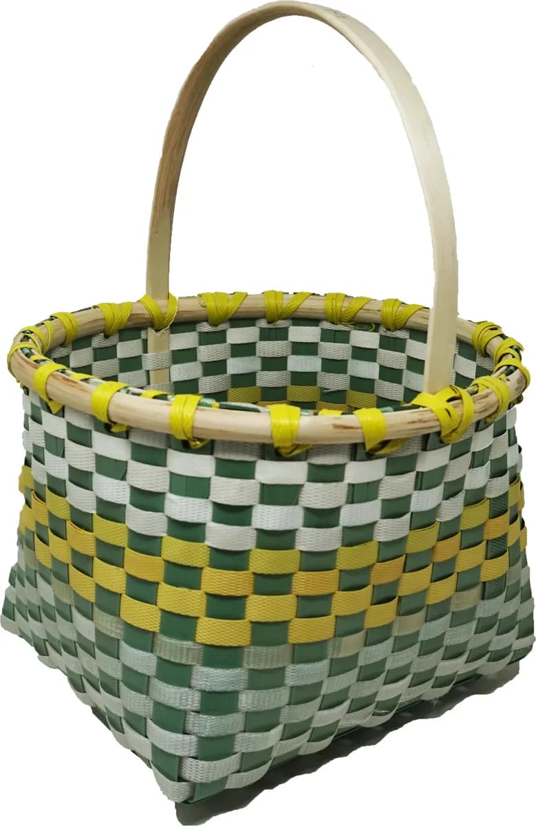 Cesta Madera/Fleje Pequeño Artesanal Nº6 — foto principal