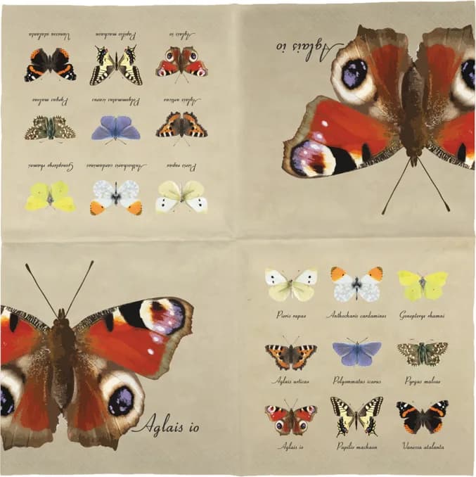 Servilletas de Papel Mariposas 33x33cm — foto principal