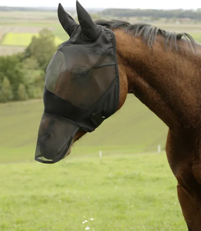 Mascara anti moscas caballos con protección para los oidos y la nariz Cob — foto principal