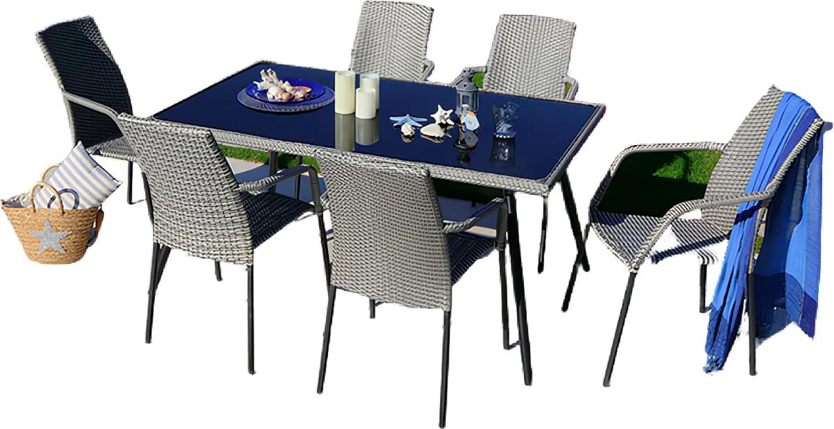 Mesa Ratan Sintetico Habana 150x90cm — foto principal