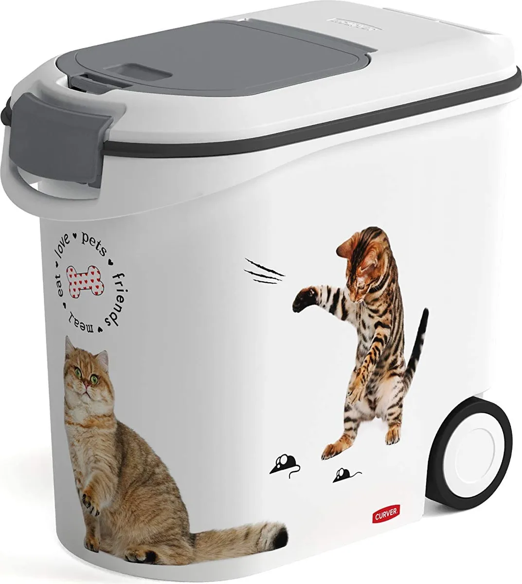 Contenedor para pienso gatos con ruedas 12kg 35 litros — foto principal