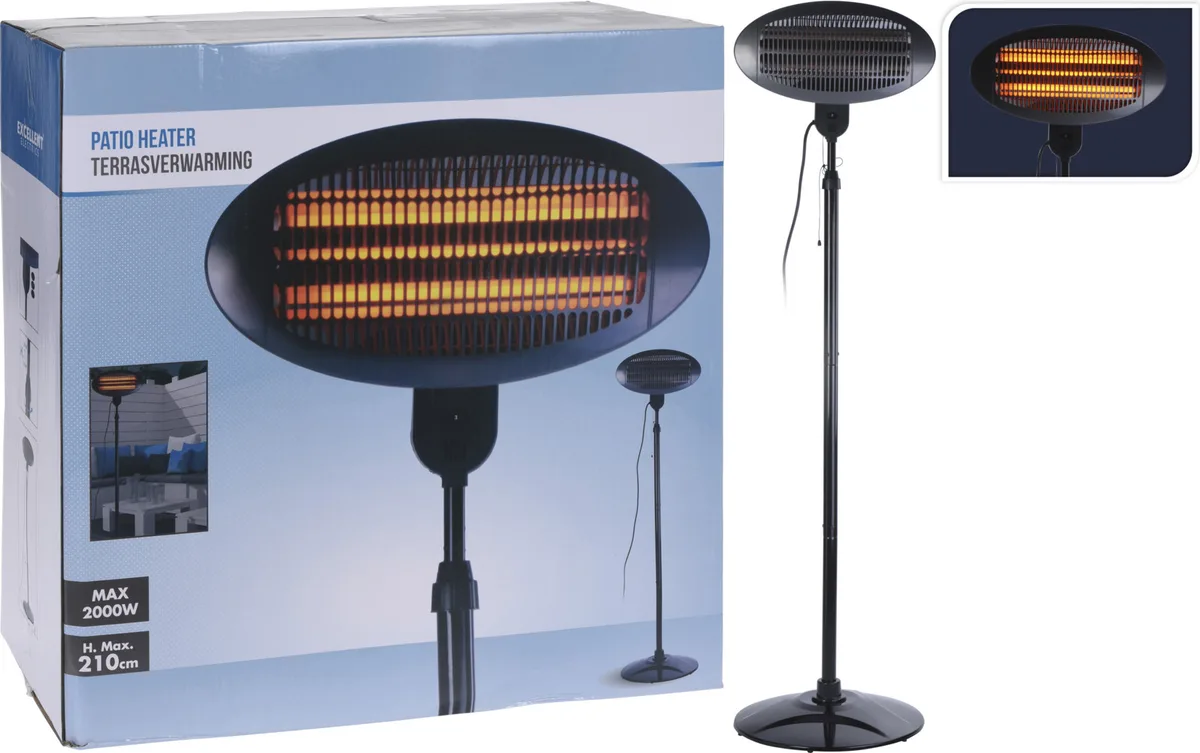 Estufa Electrica de Exterior con Pie Koopman EE5000030 2000 W IPX4 Regulable — foto principal