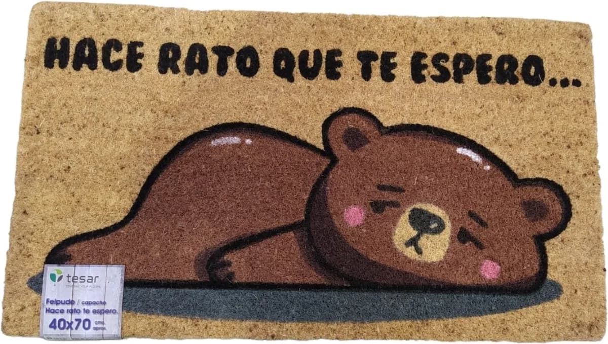 Felpudo Coco 40x70 Hace Rato Te Espero - Oso — foto principal