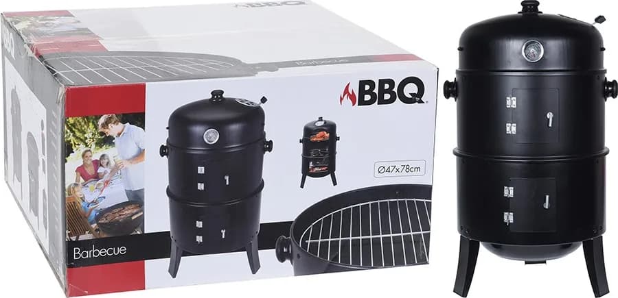Barbacoa BBQ Barril para Ahumar Negra — foto principal