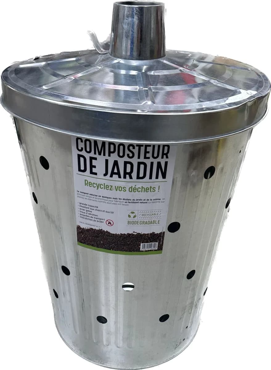 Cubo Incinerador Galvanizado Jardín 100 litros — foto principal