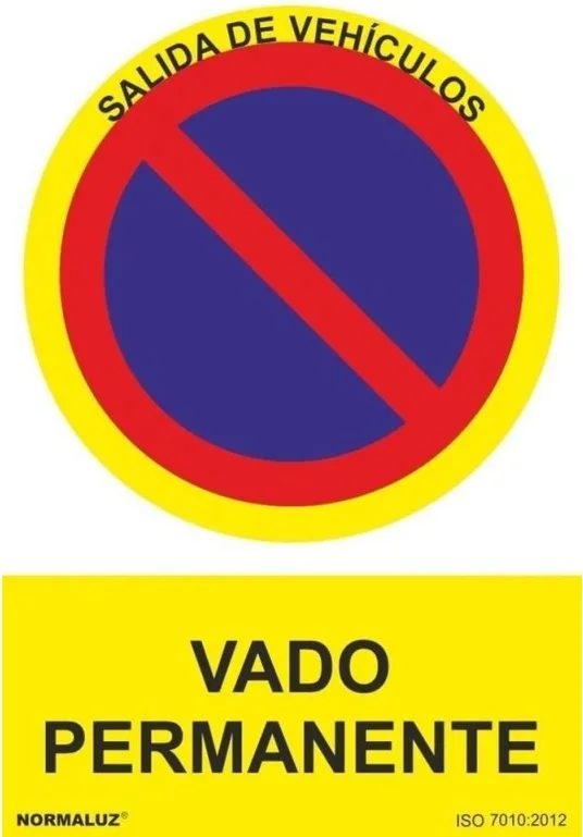 Señal Prohibido Vado Permanente PVC 0,7mm 300x400mm — foto principal