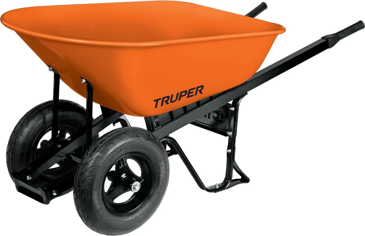 Carretilla Metalica Truper 120 L 580 Kg Doble Rueda Neumática — foto principal