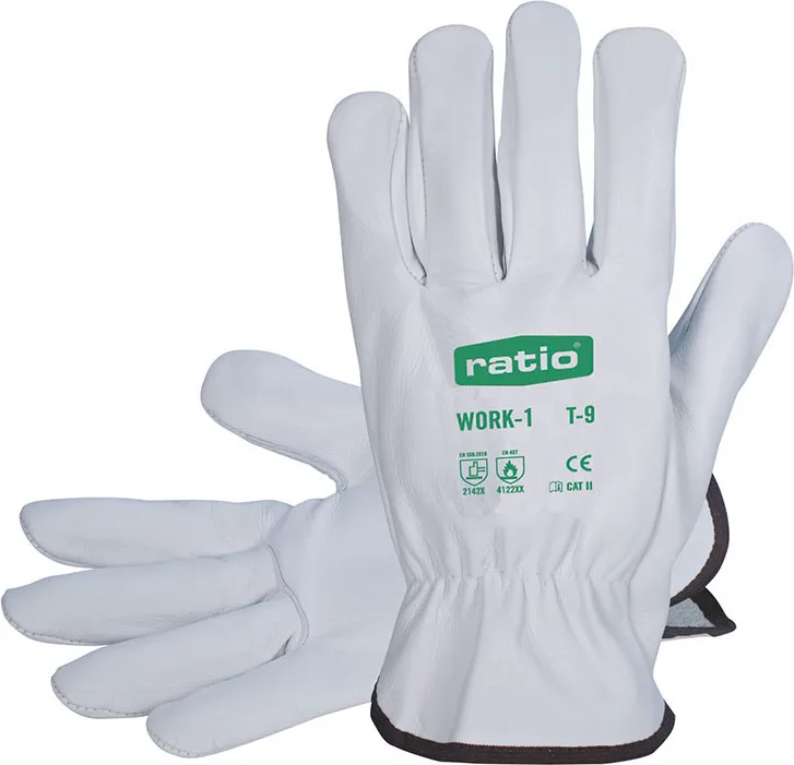 Guante Piel Flor Vacuno Blanco Talla 8 Work 1 — foto principal