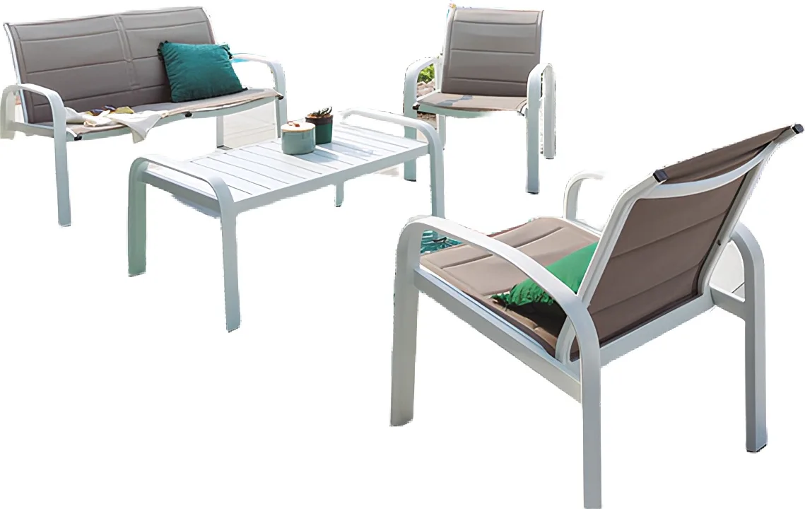 Conjunto Jardin Elyn Blanco 2 Sillones + Sofa + Mesa — foto principal