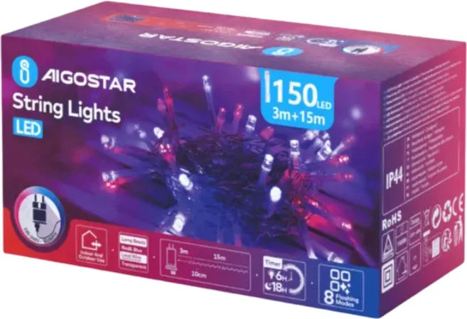 Luces Led Navidad Roja y Azul Max 3.6W 15 Mt — foto principal