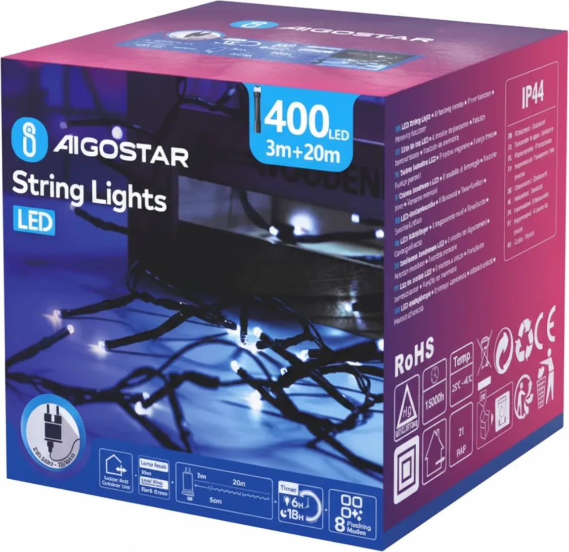 Tira de Luces Led de Navidad Luz Azul 400 Led 20 Mt — foto principal
