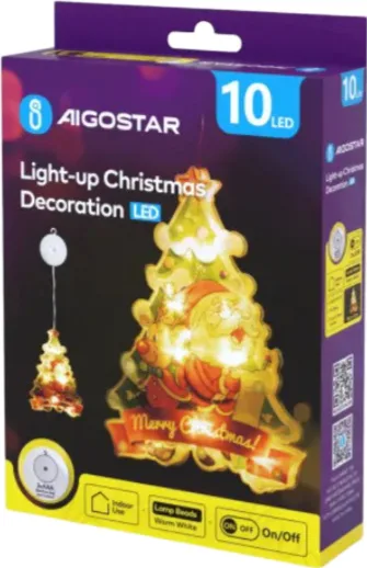 Adorno Navidad Figura Arbol de Navidad con Luz y Ventosa a Pilas — foto principal