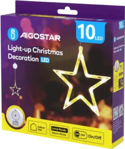 Adorno Navidad Figura Estrella con Pilas y Ventosa — foto principal