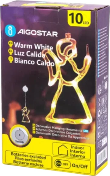 Adorno Navidad Figura Angel Luz con Pilas y Ventosa — foto principal