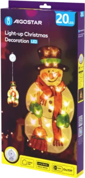 Adorno Navidad Figura Muñeco Nieve con Luz a Pilas con Ventosa — foto principal