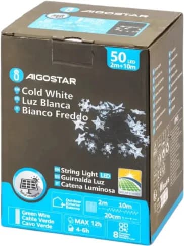 Tira Luz Navidad Copos de Nieve con Pilas Luz Fria 100 Led 10 Mt — foto principal