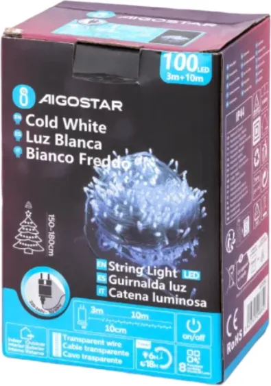 Tira Luces Led Navidad Luz Blanca 3.6W 10 Mt — foto principal